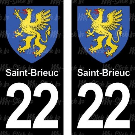 Blason Saint-Brieuc - Stickers plaque immatriculation 22