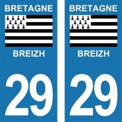 Stickers plaque immatriculation 29