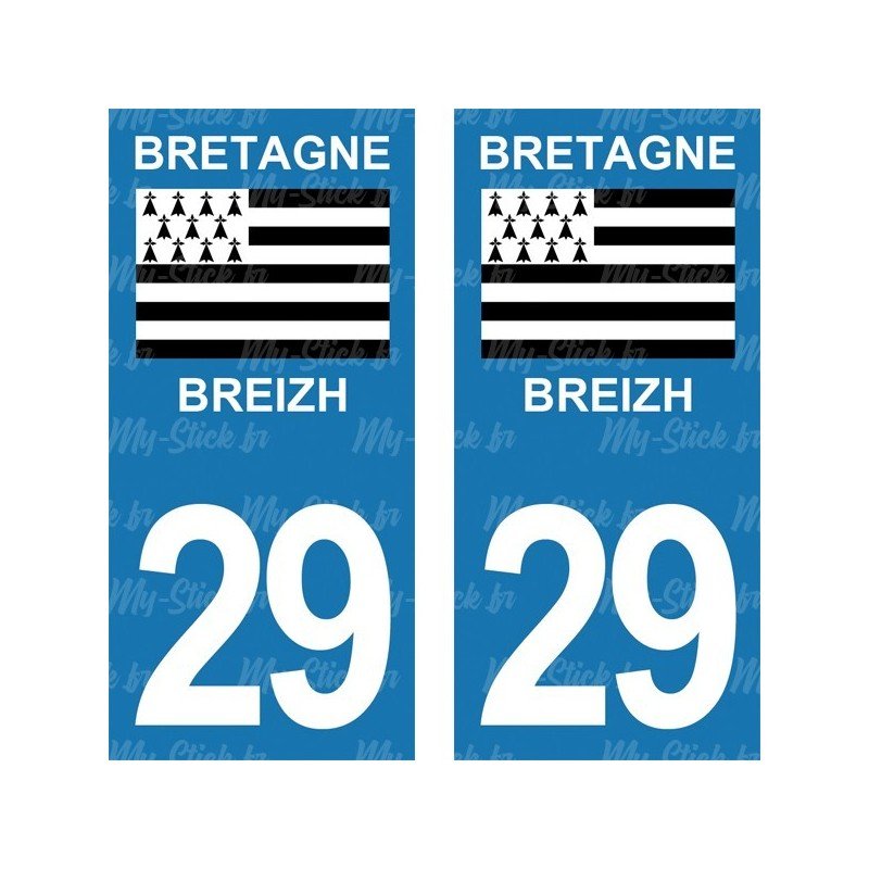 Stickers plaque immatriculation 29