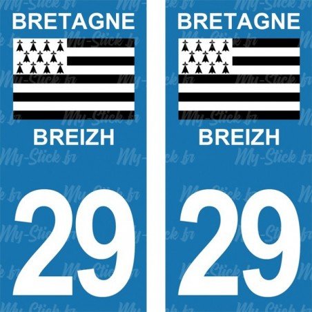 Stickers plaque immatriculation 29