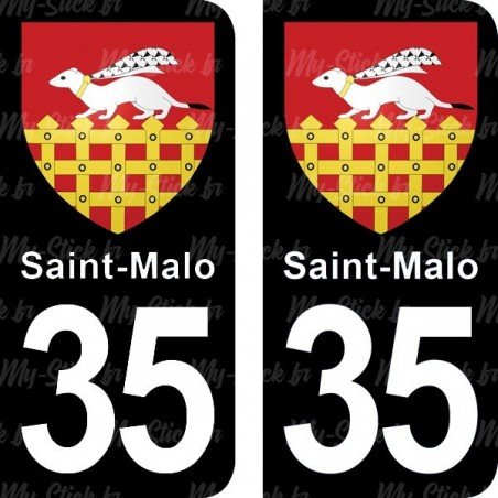 Blason Saint-Malo - Stickers plaque immatriculation 35