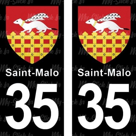 Blason Saint-Malo - Stickers plaque immatriculation 35