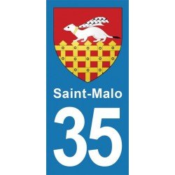 Blason Saint-Malo - Stickers plaque immatriculation 35