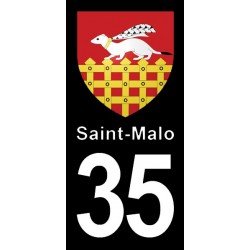 Blason Saint-Malo - Stickers plaque immatriculation 35