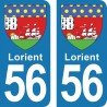 Blason Lorient - Stickers plaque immatriculation 56