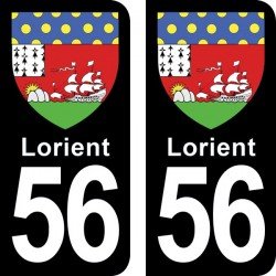 Blason Lorient - Stickers plaque immatriculation 56