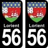 Blason Lorient - Stickers plaque immatriculation 56