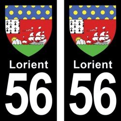 Blason Lorient - Stickers plaque immatriculation 56