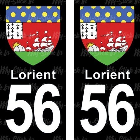 Blason Lorient - Stickers plaque immatriculation 56