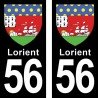 Blason Lorient - Stickers plaque immatriculation 56