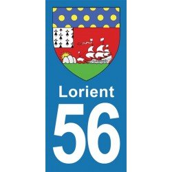 Blason Lorient - Stickers plaque immatriculation 56