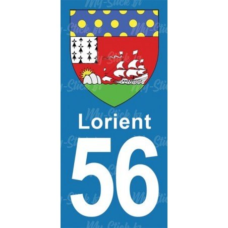 Blason Lorient - Stickers plaque immatriculation 56