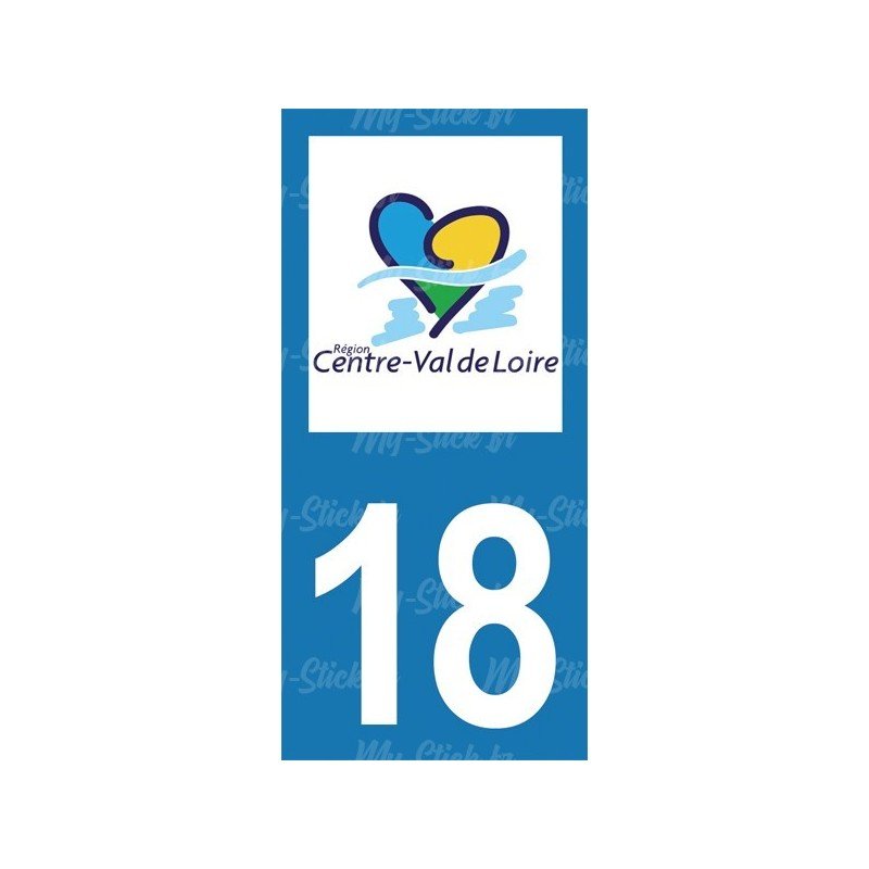 Stickers plaque immatriculation 18