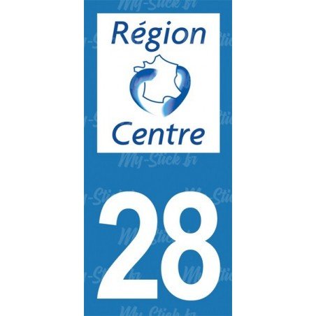 Stickers plaque immatriculation 28 Eure-et-Loir