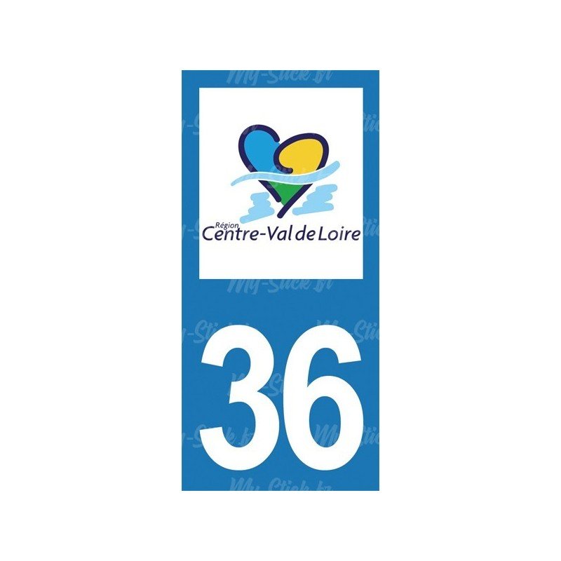 Stickers plaque immatriculation 36