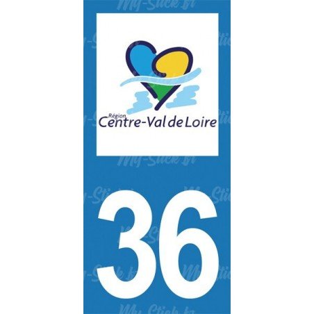 Stickers plaque immatriculation 36