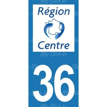Stickers plaque immatriculation 36 Indre