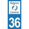 Stickers plaque immatriculation 36 Indre