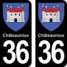 Blason Châteauroux - Stickers plaque immatriculation 36