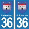 Blason Châteauroux - Stickers plaque immatriculation 36