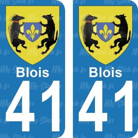 Blason Blois - Stickers plaque immatriculation 41