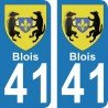 Blason Blois - Stickers plaque immatriculation 41