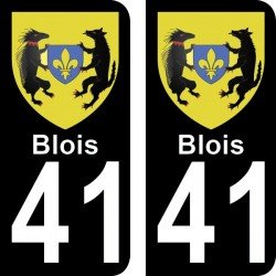 Blason Blois - Stickers plaque immatriculation 41