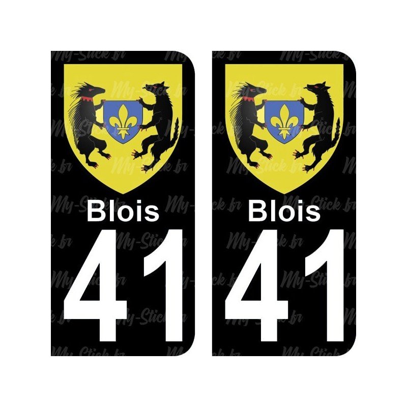 Blason Blois - Stickers plaque immatriculation 41