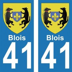 Blason Blois - Stickers plaque immatriculation 41