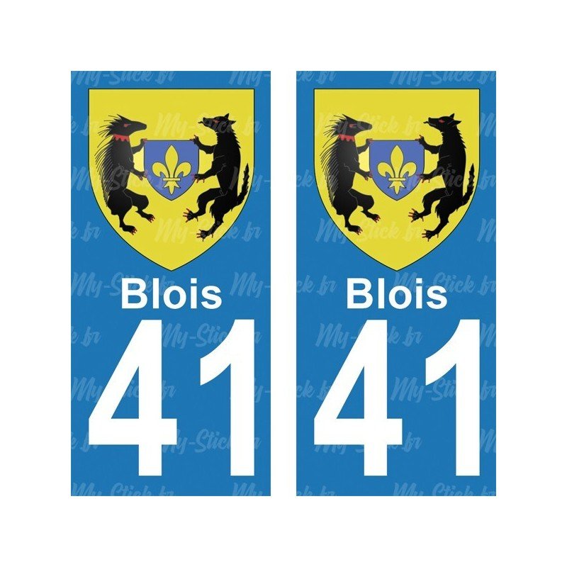 Blason Blois - Stickers plaque immatriculation 41