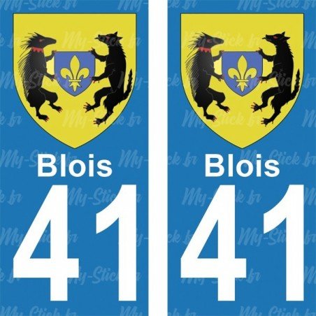 Blason Blois - Stickers plaque immatriculation 41