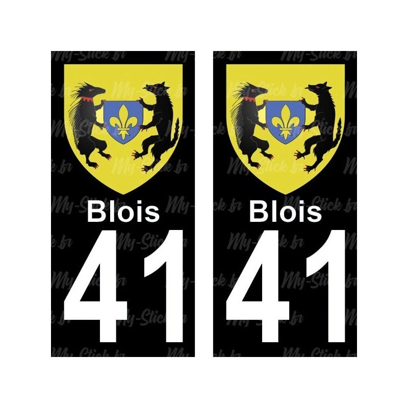 Blason Blois - Stickers plaque immatriculation 41