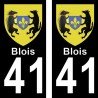 Blason Blois - Stickers plaque immatriculation 41