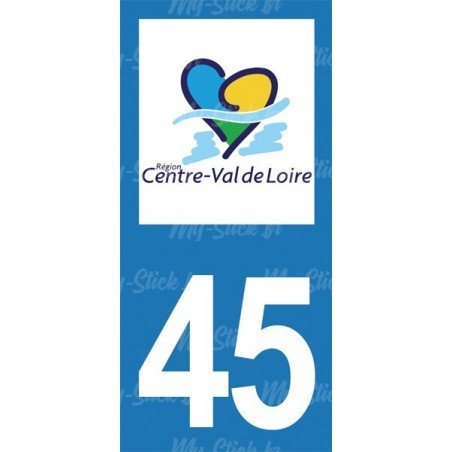 Stickers plaque immatriculation 45