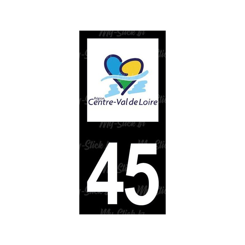 Stickers plaque immatriculation 45