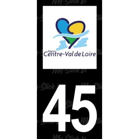 Stickers plaque immatriculation 45