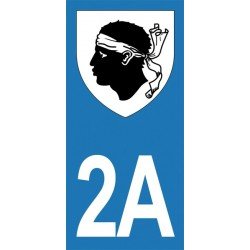 Stickers blason plaque immatriculation 2A