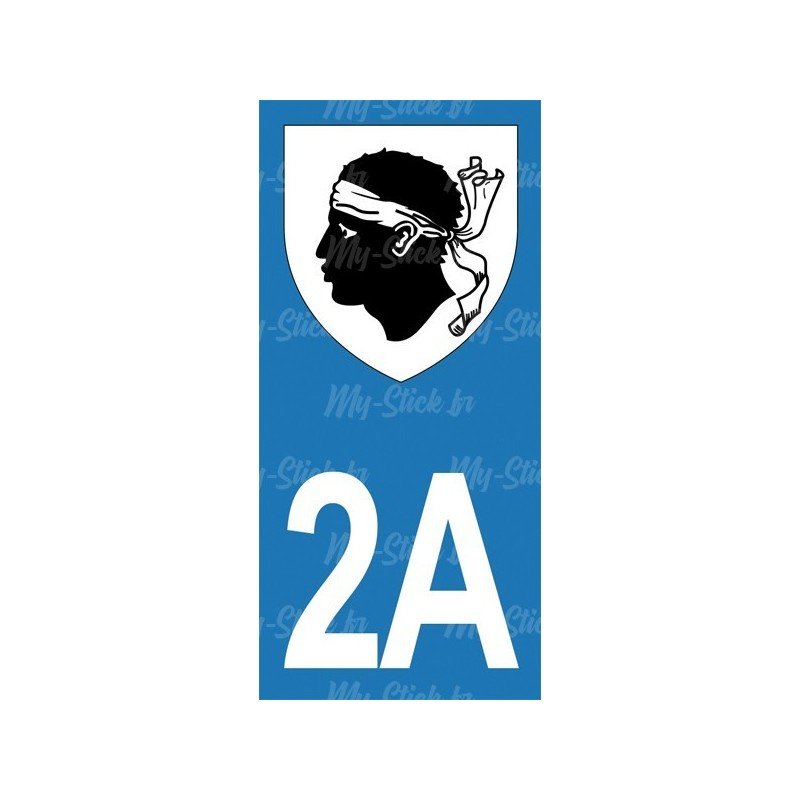 Stickers blason plaque immatriculation 2A