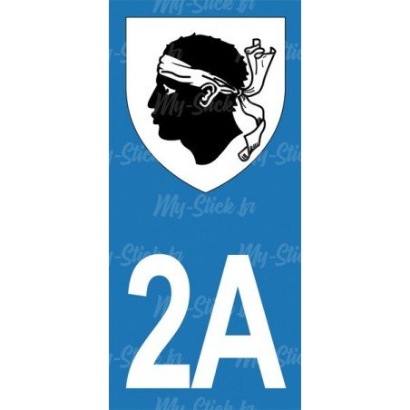 Stickers blason plaque immatriculation 2A