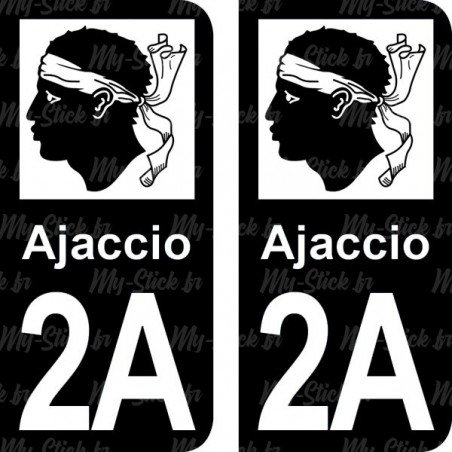 Blason Ajaccio - Stickers plaque immatriculation 2A