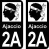 Blason Ajaccio - Stickers plaque immatriculation 2A