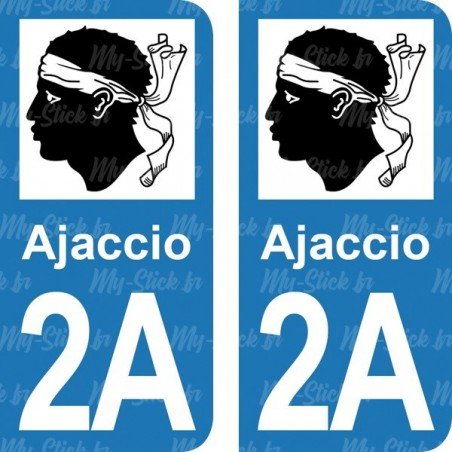 Blason Ajaccio - Stickers plaque immatriculation 2A
