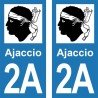 Blason Ajaccio - Stickers plaque immatriculation 2A