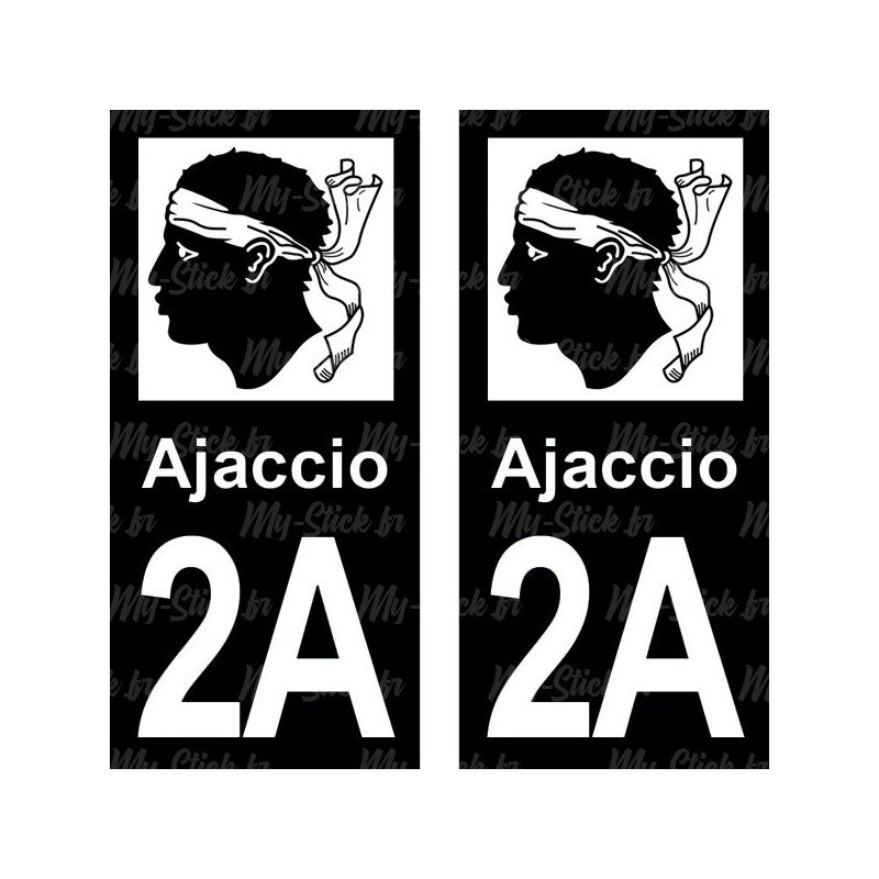 Blason Ajaccio - Stickers plaque immatriculation 2A