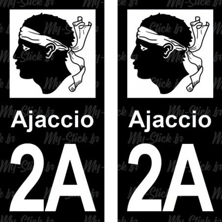 Blason Ajaccio - Stickers plaque immatriculation 2A
