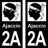 Blason Ajaccio - Stickers plaque immatriculation 2A