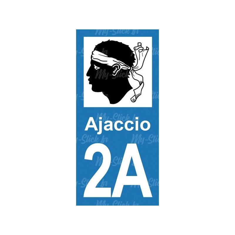 Blason Ajaccio - Stickers plaque immatriculation 2A