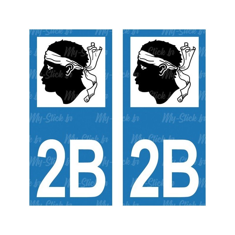 Stickers plaque immatriculation 2B