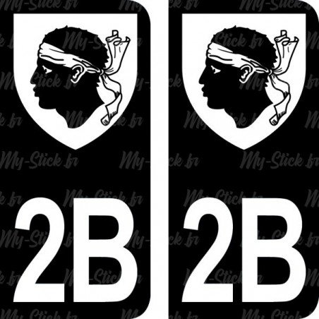 Stickers blason plaque immatriculation 2B