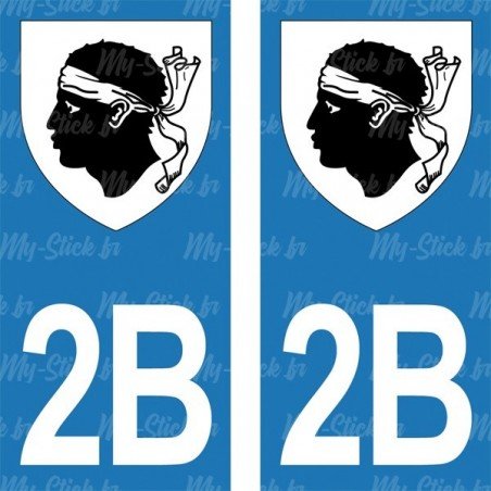 Stickers blason plaque immatriculation 2B